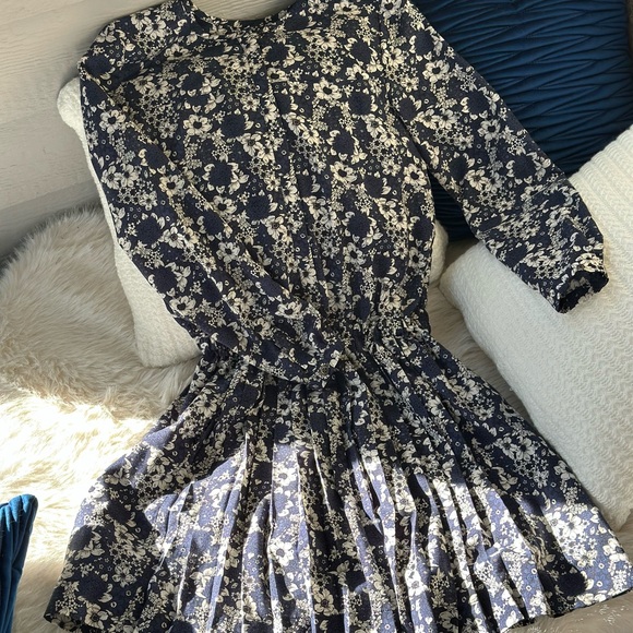 Paul & Joe Navy and Cream Floral Long Sleeve Dress - Picture 3 of 3